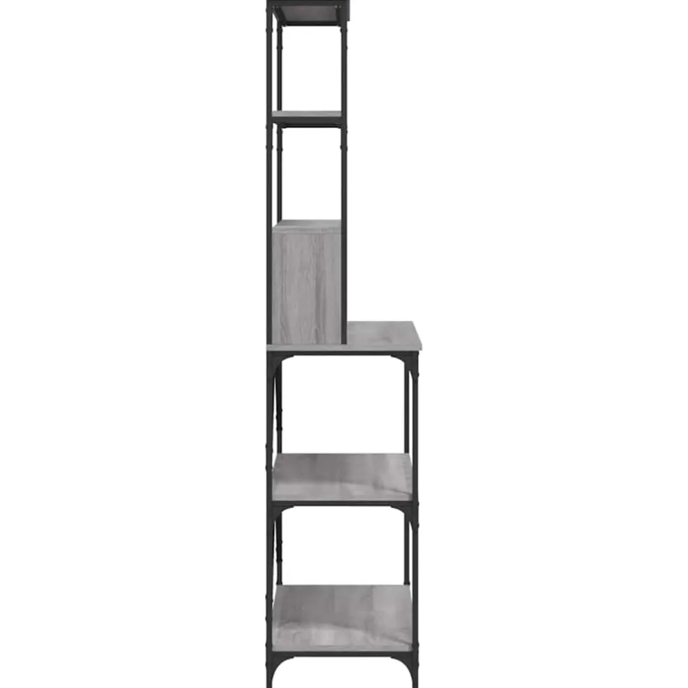vidaXL Bakkersrek 6-laags 90x40x180 cm bewerkt hout grijs sonoma eiken