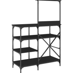 vidaXL Bakkersrek 90x40x132 cm bewerkt hout en metaal zwart