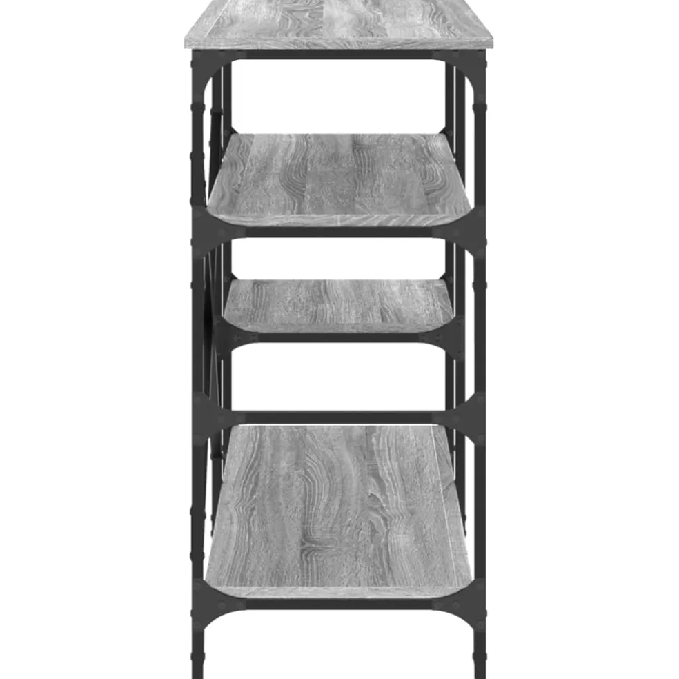vidaXL Bakkersrek 90x40x84 cm bewerkt hout en metaal grijs sonoma
