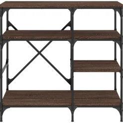 vidaXL Bakkersrek 90x40x84 cm bewerkt hout en metaal bruin eikenkleur