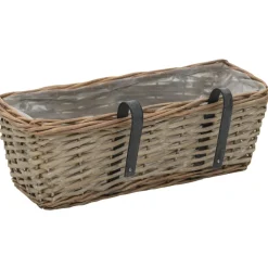 vidaXL Balkonbakken 2 st 40 cm wicker met PE-voering