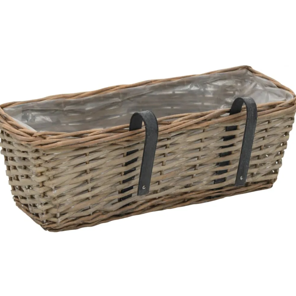 vidaXL Balkonbakken 2 st 40 cm wicker met PE-voering