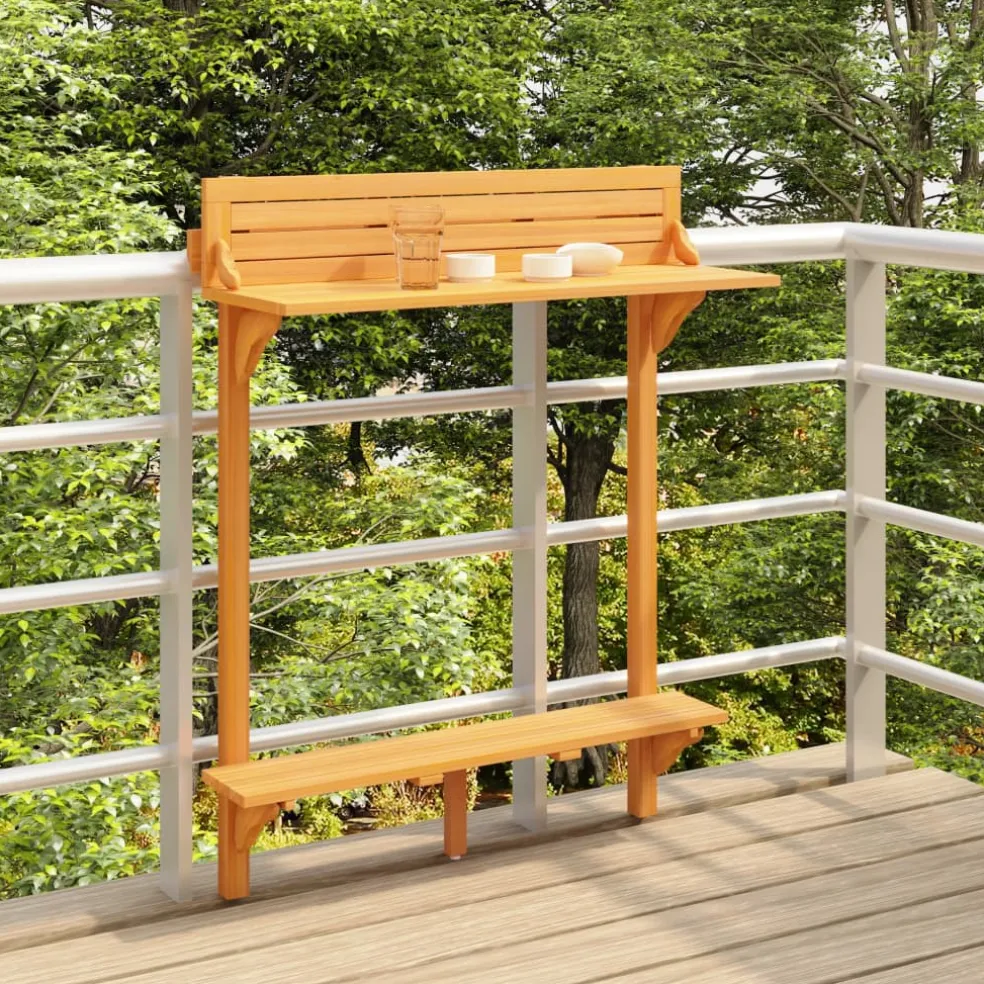 vidaXL Balkonbartafel 90x37x122,5 cm massief acaciahout
