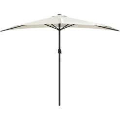 vidaXL Balkonparasol half met aluminium paal 300x155 cm zandkleurig