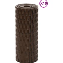vidaXL Balkonschermen 10 st 255x19 cm poly rattan bruin en zwart