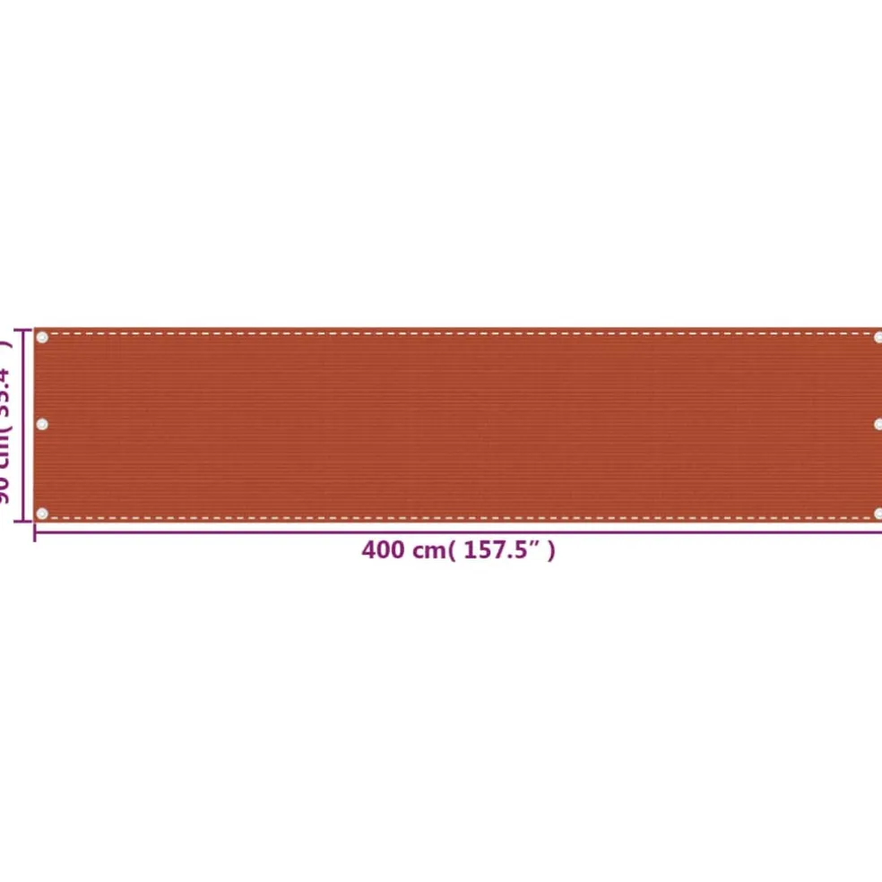 vidaXL Balkonscherm 90x400 cm HDPE oranje
