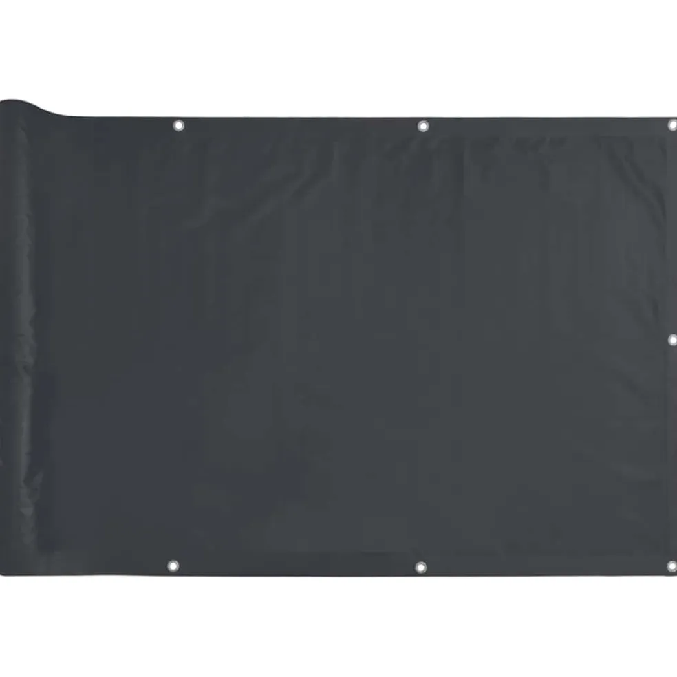 vidaXL Balkonscherm 400x75 cm PVC antracietkleurig