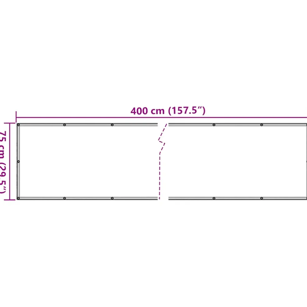 vidaXL Balkonscherm 400x75 cm PVC antracietkleurig