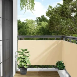 vidaXL Balkonscherm 600x90 cm PVC crèmekleurig