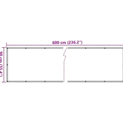 vidaXL Balkonscherm 600x90 cm PVC crèmekleurig