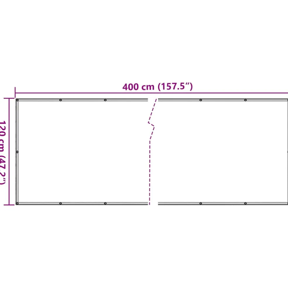 vidaXL Balkonscherm 400x120 cm PVC grijs