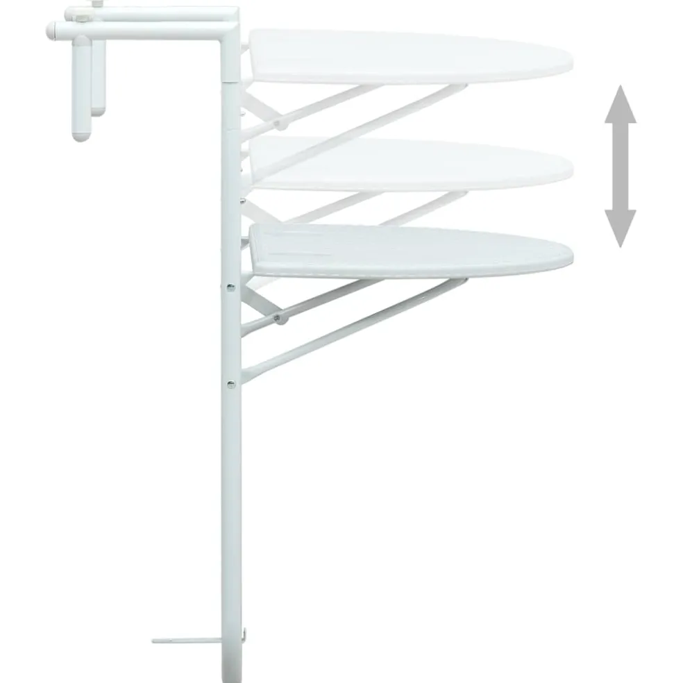 vidaXL Balkontafel hangend 60x64x83,5 cm rattan-look kunststof wit