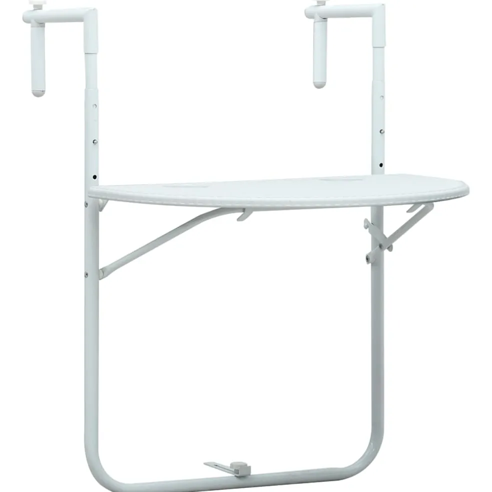 vidaXL Balkontafel hangend 60x64x83,5 cm rattan-look kunststof wit