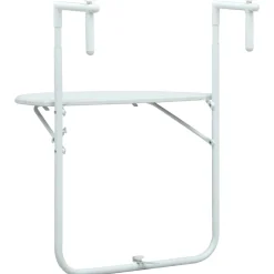 vidaXL Balkontafel hangend 60x64x83,5 cm rattan-look kunststof wit