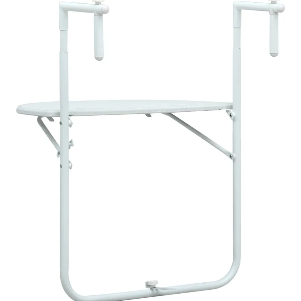 vidaXL Balkontafel hangend 60x64x83,5 cm rattan-look kunststof wit