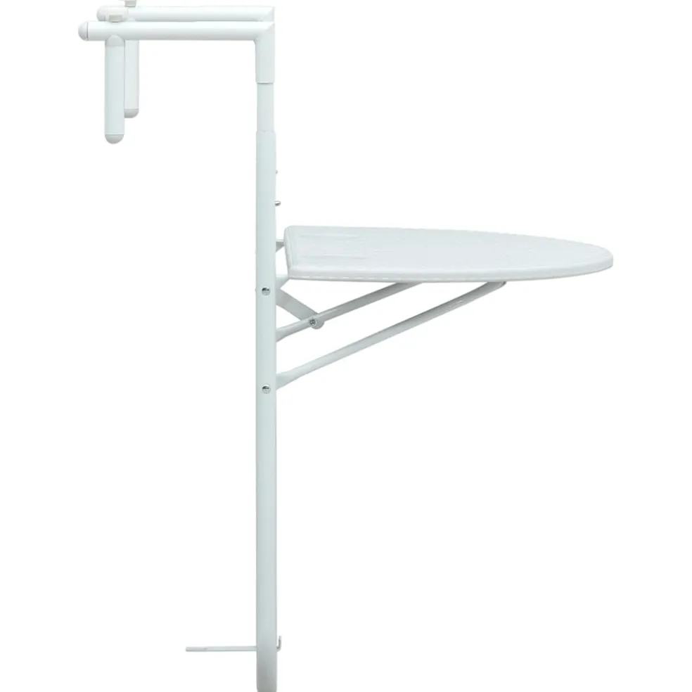 vidaXL Balkontafel hangend 60x64x83,5 cm rattan-look kunststof wit