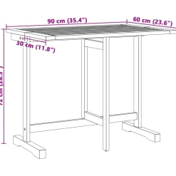 vidaXL Balkontafel inklapbaar 90x60x72 cm massief acaciahout
