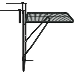 vidaXL Balkontafel 60x40 cm staal zwart