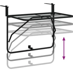 vidaXL Balkontafel 60x40 cm staal zwart