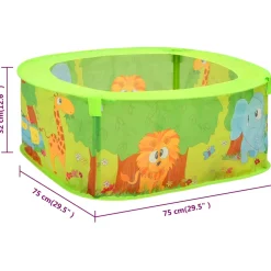 vidaXL Ballenbak voor kinderen met 300 ballen 75x75x32 cm