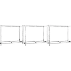 vidaXL Bandenrekken 2-laags 3 st 110x40x110 cm staal zilverkleurig