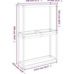 vidaXL Bandenrek 120x40x180 cm massief grenenhout