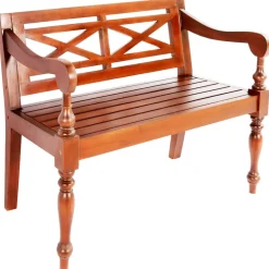 vidaXL Bank Batavia 98 cm massief mahoniehout donkerbruin