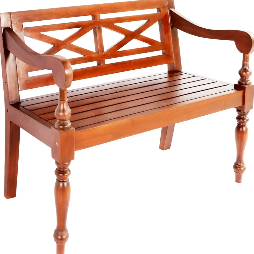 vidaXL Bank Batavia 98 cm massief mahoniehout donkerbruin