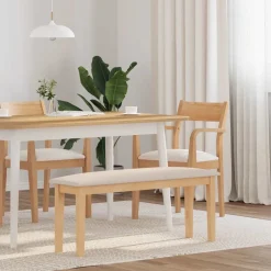 vidaXL Bank 110 cm massief hout rubber