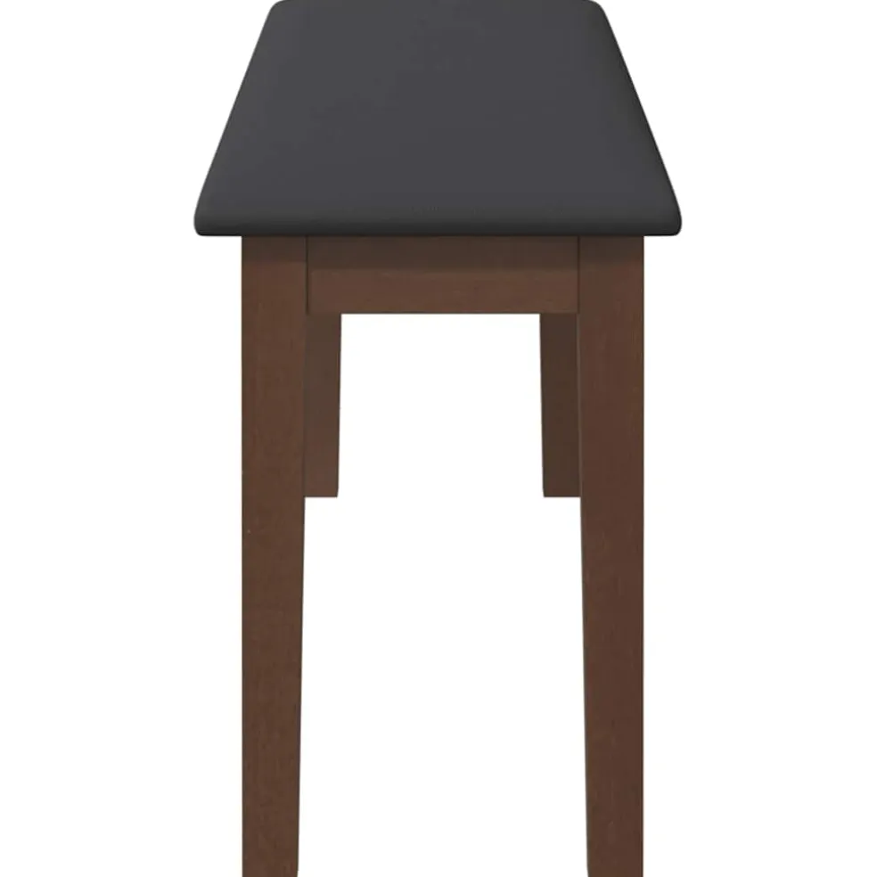 vidaXL Bank 110 cm massief hout rubber bruin