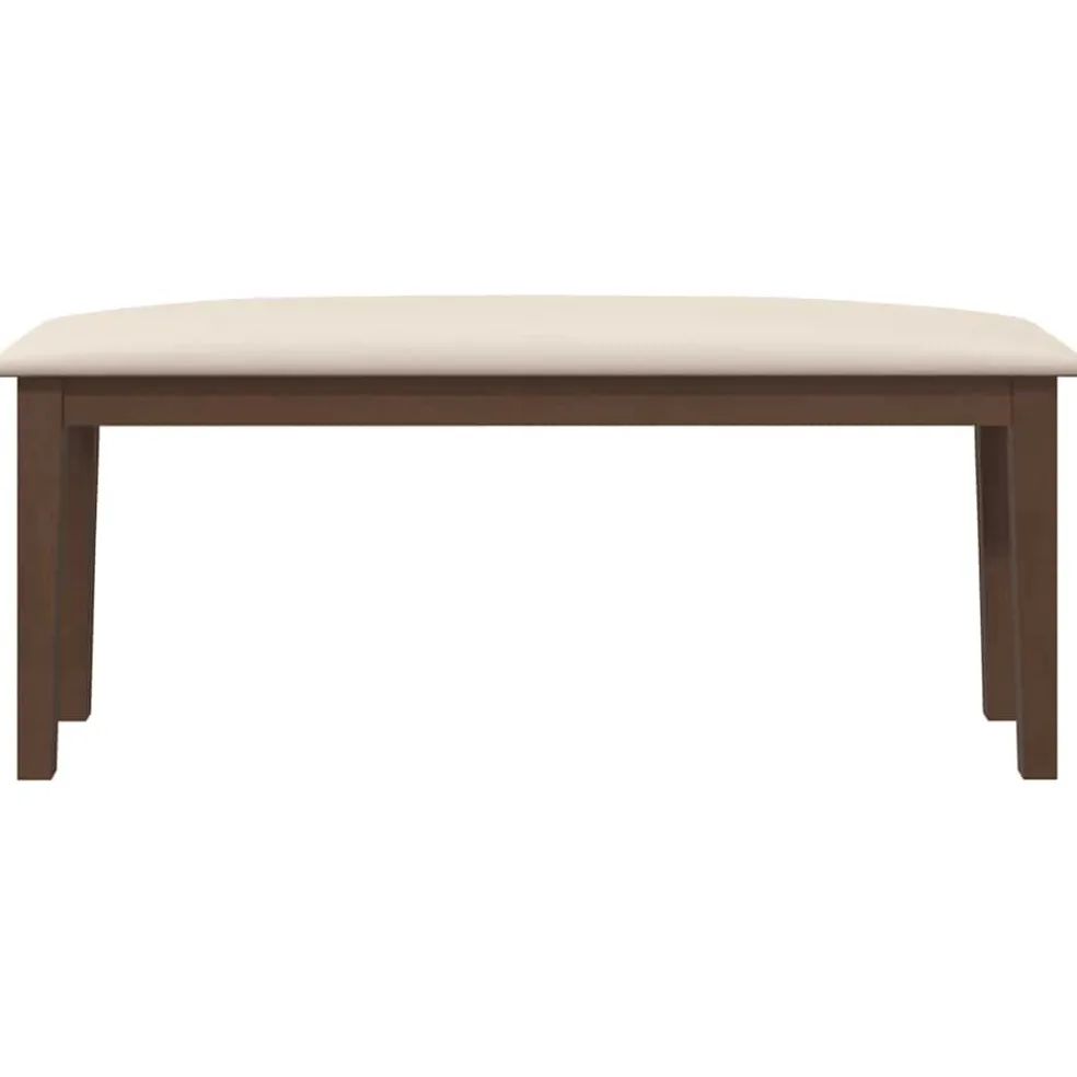 vidaXL Bank 110 cm massief hout rubber bruin