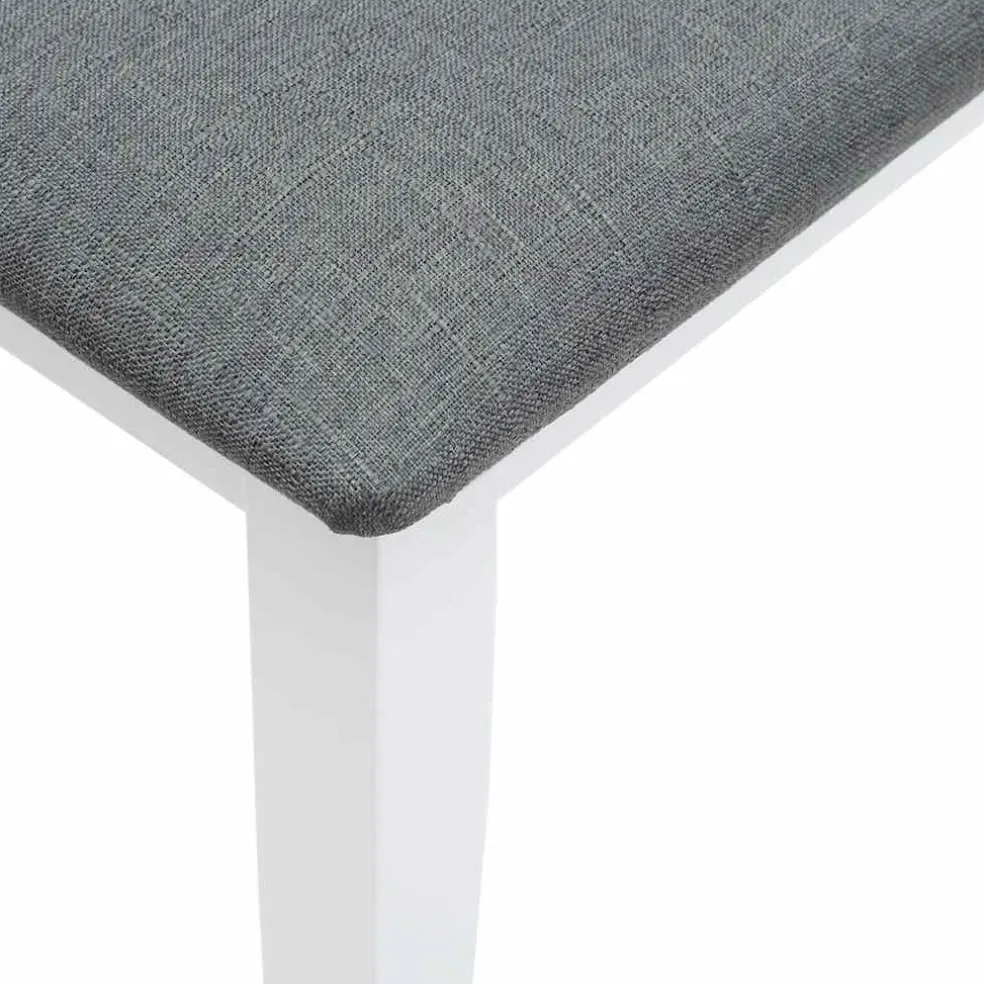 vidaXL Bank 90 cm massief hout rubber wit