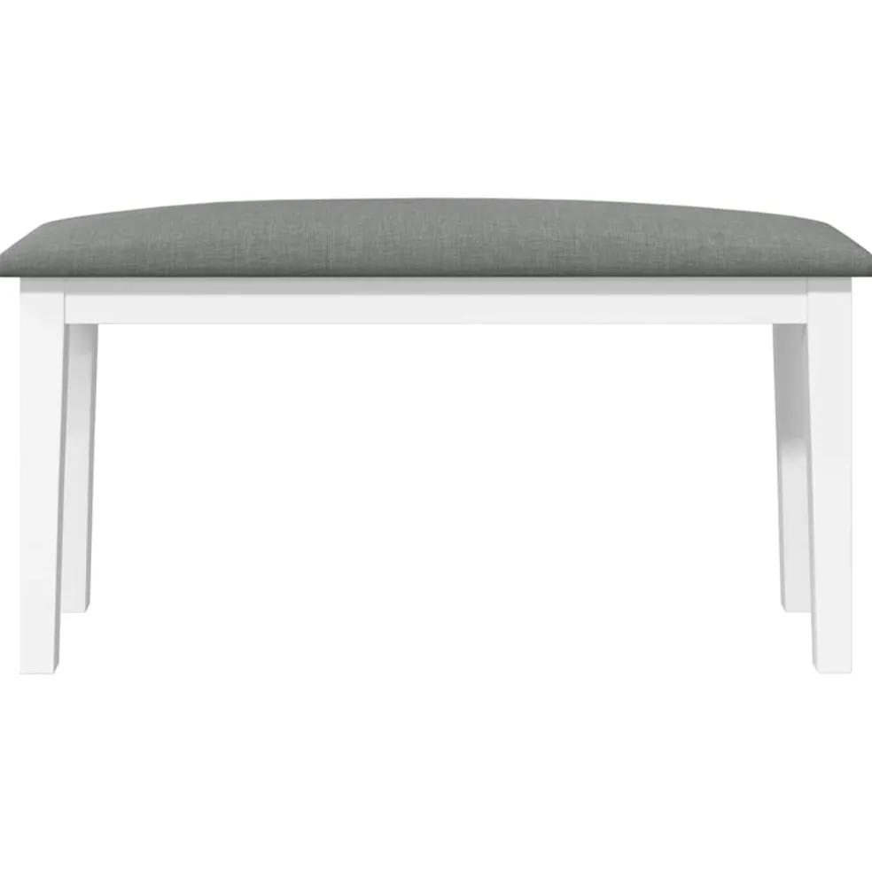 vidaXL Bank 90 cm massief hout rubber wit