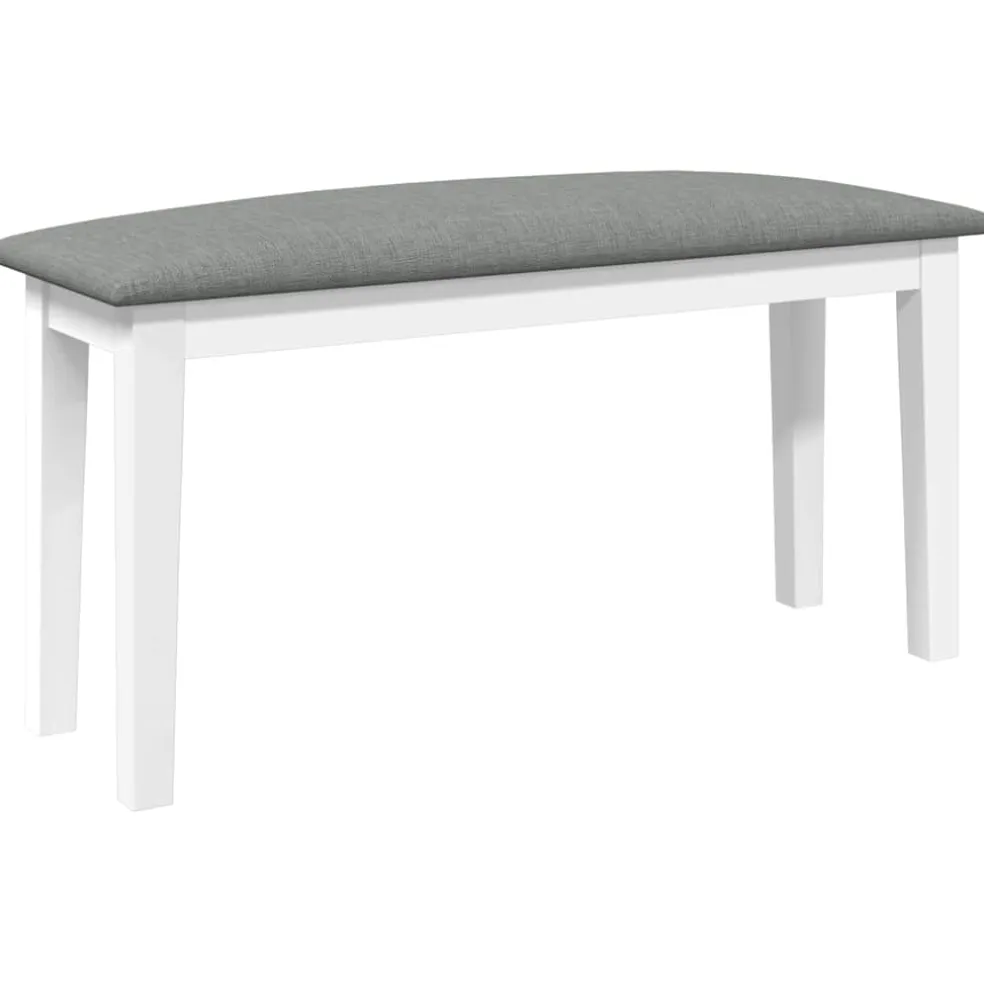 vidaXL Bank 90 cm massief hout rubber wit