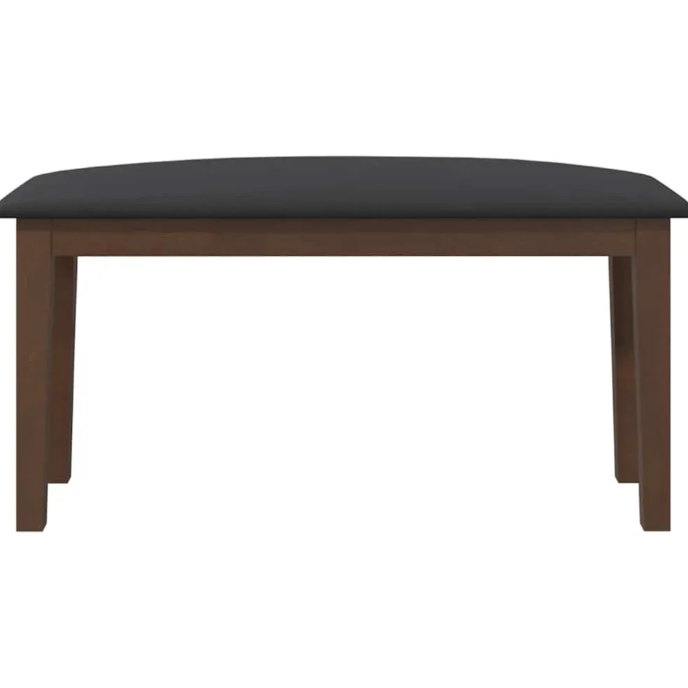 vidaXL Bank 90 cm massief hout rubber bruin