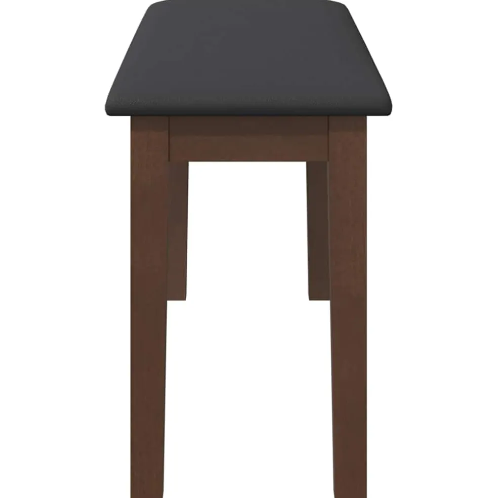 vidaXL Bank 90 cm massief hout rubber bruin