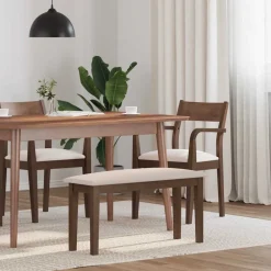 vidaXL Bank 90 cm massief hout rubber bruin
