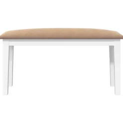 vidaXL Bank 90 cm massief hout rubber wit