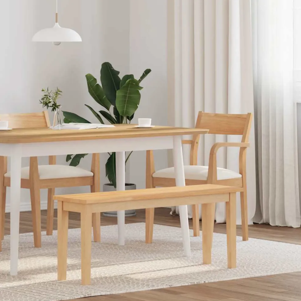 vidaXL Bank 110 cm massief hout rubber