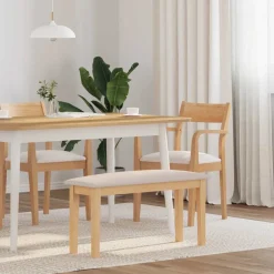 vidaXL Bank 90 cm massief hout rubber
