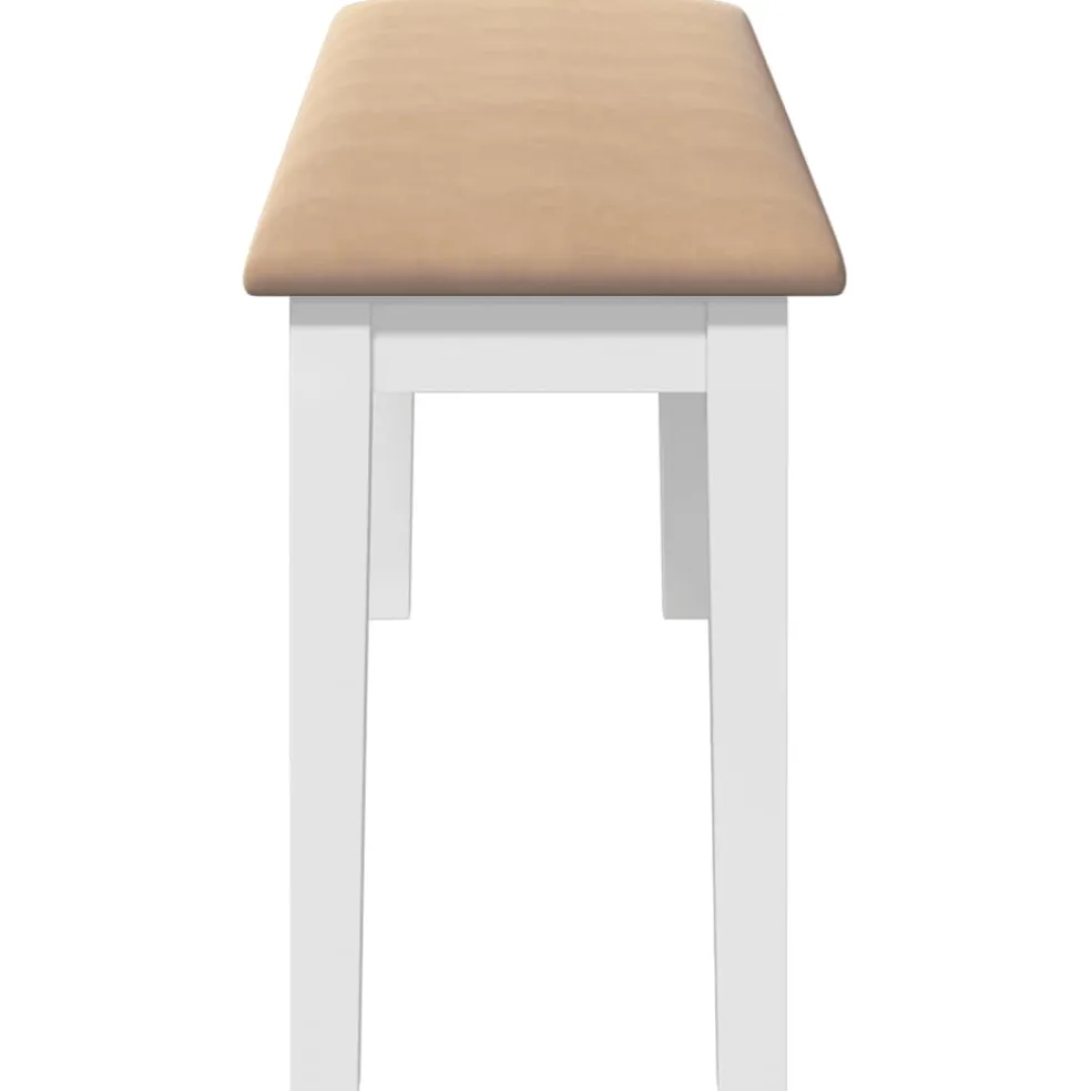 vidaXL Bank 110 cm massief hout wit rubber