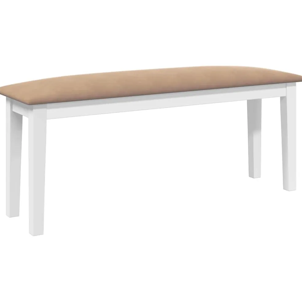 vidaXL Bank 110 cm massief hout wit rubber