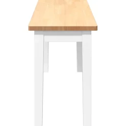 vidaXL Bank 110 cm massief hout wit rubber