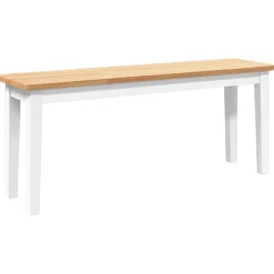 vidaXL Bank 110 cm massief hout wit rubber