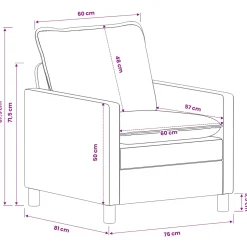 vidaXL Bank Crèmekleurig 76 x 81 x 87,5 cm Polyester