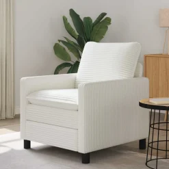 vidaXL Bank Crèmekleurig 76 x 81 x 87,5 cm Polyester