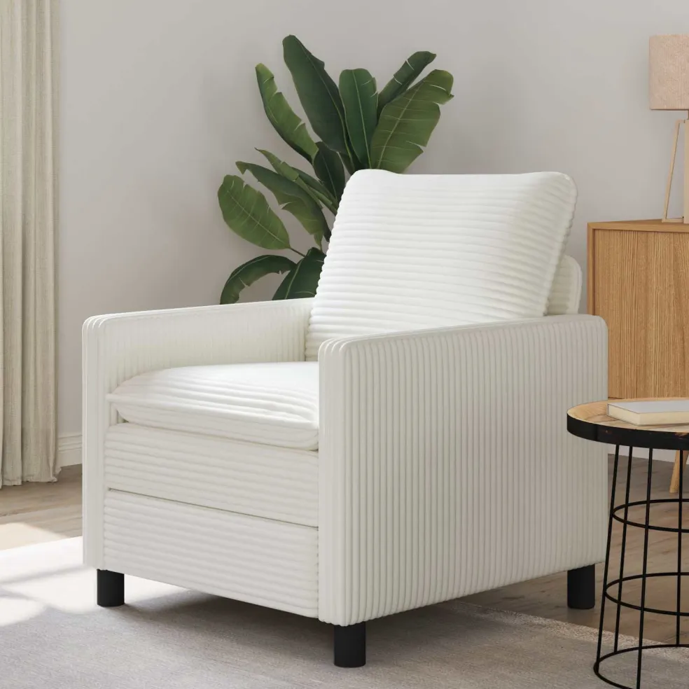 vidaXL Bank Crèmekleurig 76 x 81 x 87,5 cm Polyester