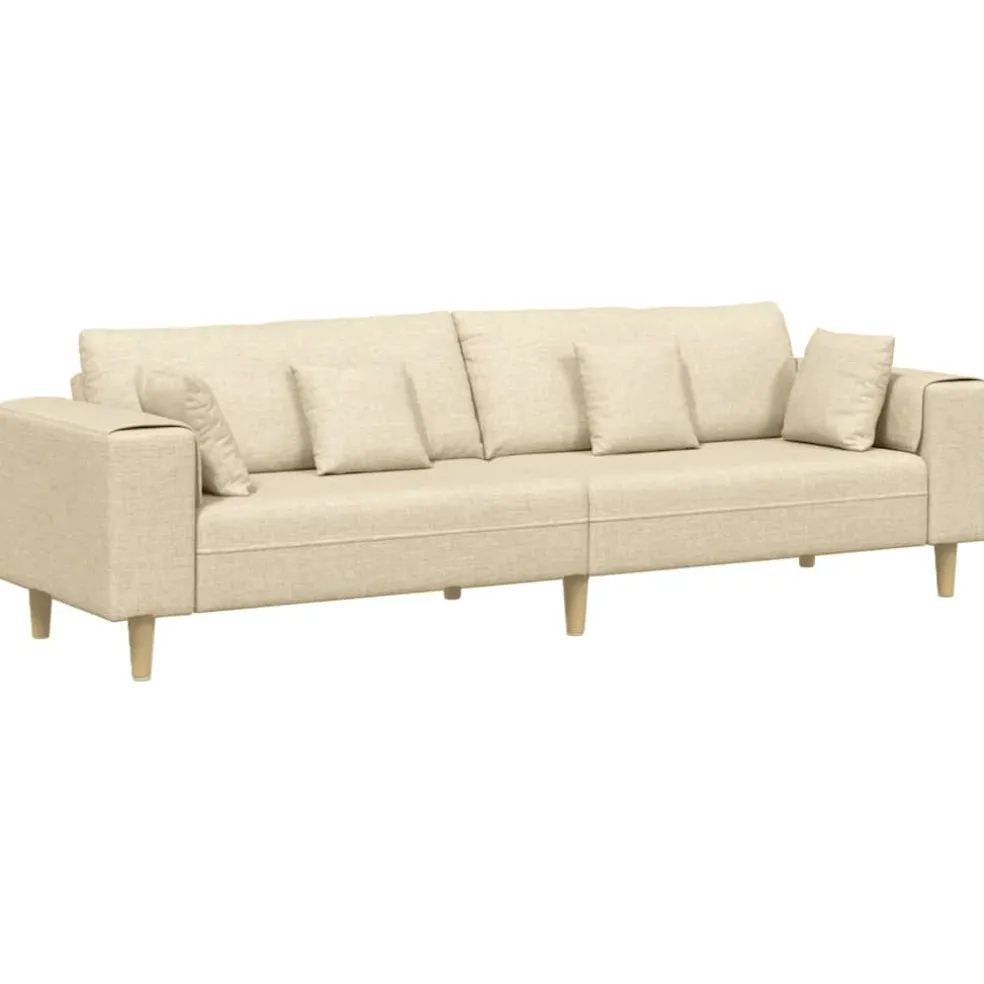 vidaXL Bank Crème 250 x 77 x 76 cm Stof