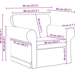 vidaXL Bank Donkergrijs 95 x 82 x 80 cm Stof