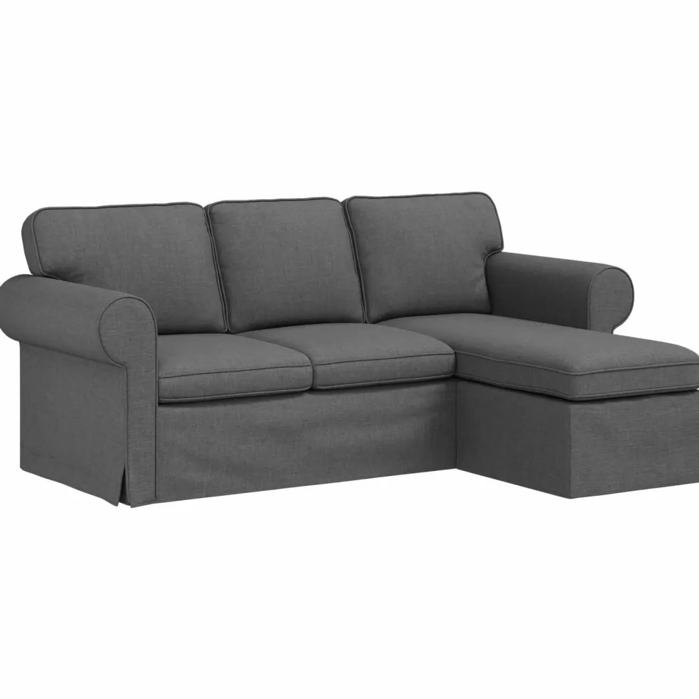 vidaXL Bank Donkergrijs 195 x 138 x 80 cm Stof